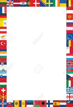 a square frame made up of many different countries flags stock photo - 549782