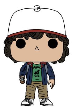 the walking dead pop vinyl figure is wearing a white hat and brown pants, while standing in