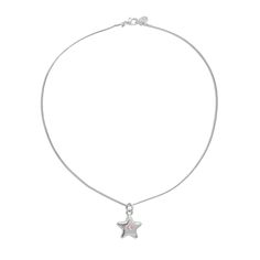 Visit our website at www.ShopGeminiJewels.com for better prices and latest products. STARGIRL COLLECTION  Silver star with a dainty pink gemstone.  Measurements - Chain length: 15 inches + 2 inch extension chain (17 inches total) - Charm measurements: 20 x 20 mm Materials - Chain material:  Silver plated over brass - Charm material: Silver plated over brass, cubic zircon - Nickel & lead free Delicately handmade Necklace length reference: - 14" in: Fits like a choker - 16" in: Hits right at the c Good Necklace Silver, Ur My Lucky Star Necklace, Silver Necklaces Stars, Affordable Silver Star Charm Necklace, Cheap Silver Necklaces With Star Charm, Cheap Silver Star Necklace, Luxury Silver Necklace With Star Charm, Silver Necklaces Simple Star, Cheap Star-shaped Beaded Necklaces For Gifts