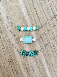 Tourquise Jewelry Necklaces, Simple Turquoise Jewelry, Simple Western Jewelry, Turquoise Necklace Western, Diy Western Necklace, Cowgirl Accessories Necklaces, Cute Western Jewelry, Country Style Jewelry, Diy Western Jewelry Ideas