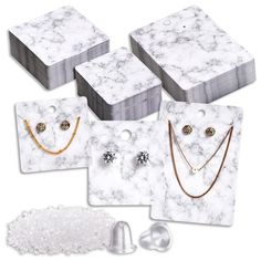 marble jewelry set with matching earring and necklace