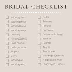 the bridal checklist for brides