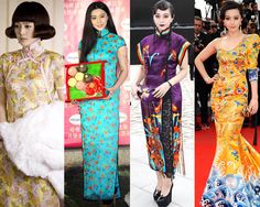 Fan Bingbing's Chi-pao looks. Chi-pao—Chinese Traditional Dress Chinese Gown, Asian Traditional Fashion, Chinese Traditional Dress, Fan Bingbing, Chanel Outlet, Holiday Gift Ideas, Shop Sale, Chinese Traditional, Traditional Fashion