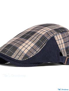 OrcaJump - Mens Navy Blue Coffee Black Street Plaid Adjustable Buckle Wearable Beret Hat for Dailywear and Weekend Comfort Fashion Beret Men, Fall Fashion Accessories, Flat Hats, Berets Cap, Winter Plaid, Fall Hats, Casual Cap, Retro Men, Beret Hat