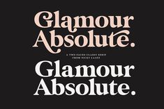 the cover of glamour absolute, featuring an image of a woman's face and text