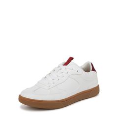 PRICES MAY VARY. VEGAN Fabric upper with faux-leather overlays Lace-up entry Contrast heel accent Gum sole Gum Sole Sneakers, Trendy Sneakers, Special Features, Sneakers Fashion, Faux Leather, Lace Up, Sneakers, Lace, Heels