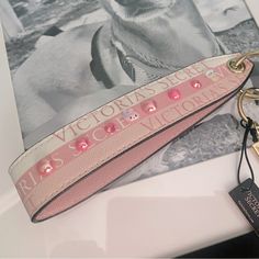 New With Tag Handmade With Rinestones And Charms Victoria Secret Christmas, Warm Headbands, Black Thigh High, Ear Warmer Headband, Pink Nation, Spring Trip, Croc Leather, Wristlet Keychain, Black Wallet