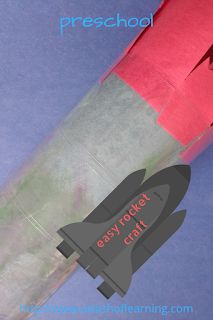 a paper rocket with the words say rocket craft written on it in red and black