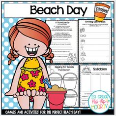 a beach day activity for kids to practice writing and spelling the word's name