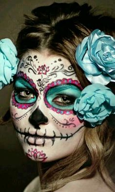 Candy Skull Makeup, Sugar Skull Halloween Costume, Tattoos Henna