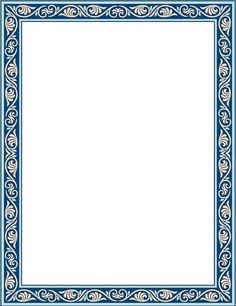 an ornate blue and white frame with swirls on the edges, for use as a border