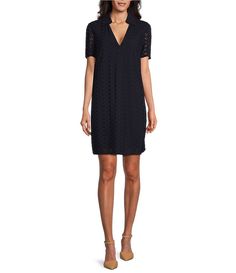 Preston & York Gabby Short Sleeve Above Knee Eyelet Shift Dress | Dillard's Preston, A Line Shift Dress, Daytime Dresses, Dillard's, Above Knee, Wedding Guest Dress, Shift Dress, Work Wear, Dress Shop