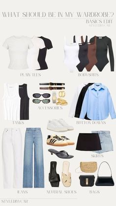 Minimalist Wardrobe Capsule, Capsule Wardrobe Casual, Capsule Wardrobe Women, Capsule Wardrobe Basics, Mode Tips, Fashion Capsule Wardrobe, Summer Capsule Wardrobe, Wardrobe Outfits, Fashion Capsule