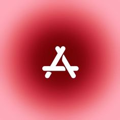 a red and white photo with the letter a in it's center, on a pink background