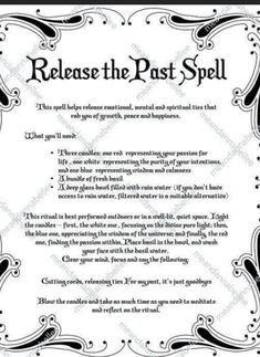 Release The Past, White Magic Spells, Spiritual Awakening Signs, Witch Spirituality, Magic Spell Book, Grimoire Book