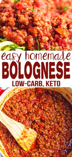 easy homemade bolognzoe low carb keto recipe in a casserole dish