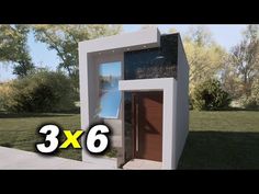 there are three doors in the front of this modern house that is 3x6