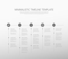 a minimalistic time line template for powerpoint and google slideshows is shown