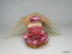 Vintage Petite Scandia Troll Doll 2-1/2" "Valentina"~OOAK