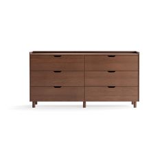 the chest of drawers is made out of wood and has four drawers on each side