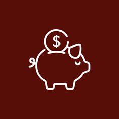 a piggy bank with a dollar sign sitting on it's back and another coin in its mouth