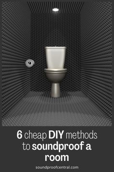 a bathroom with the words 6 cheap diy method to soundproof a room on it