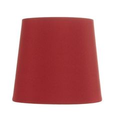 a red lamp shade on a white background