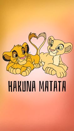 the lion and the mouse are sitting next to each other with the word hakuna matata on it