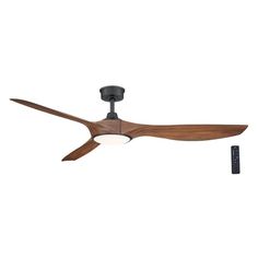 a ceiling fan with a remote control