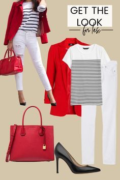 How To Style A Red Blazer, Blazer Rojo Outfit Casual, Classy White Jeans, Red Blazer Outfit For Work, Red Blazer Outfit Casual, Summer Outfits Colorful, Red Jacket Outfit, Red And White Outfit, Red Blazer Outfit