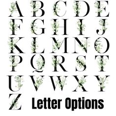 the letters and numbers are made up of leaves on white paper with black lettering that says,