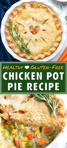 chicken pot pie recipe with text overlay