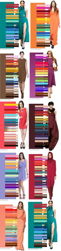 Great Color Combinations  Interesting...and helpful for those like me who are fashion-challenged! Projek Menjahit, Mode Tips, Wardrobe Color, Fashion Layout, Color Guide, Best Color, Style Challenge, Moda Vintage