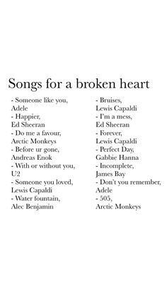 Songs To Sing Your Heart Out To, Songs To Listen To When Feeling Down, Artists To Listen To, Songs For When, Broken But Beautiful, Songs List, Breakup Playlist