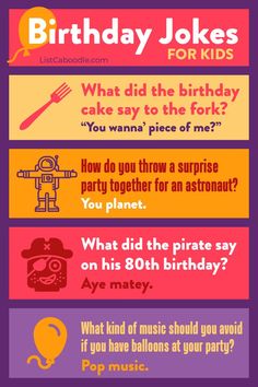 birthday jokes for kids that are fun and easy to use with the kids's party theme