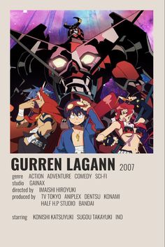 the poster for gurren lagann's adventure comedy show