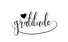 the word gratiude written in cursive writing with a heart on top