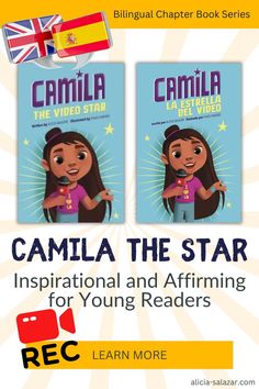 two children's book covers with the title, camila the star inspirational and affirm