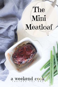 the mini meatloaf cookbook cover with green beans and asparagus next to it