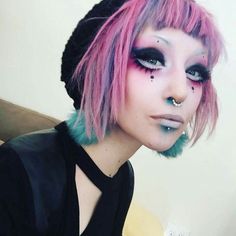 Toshi Salvino, Missing Halloween, Candy Hair, Alternative Makeup, Cool Makeup, Bold Makeup, Goth Makeup, Fantasy Makeup