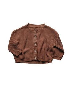 The Simple Folk Unisex Chunky Cardigan - Baby The Simple Folk, Chunky Cardigan, Big Kid, Big Kids, Mocha, Round Neckline, Pick Up, In Store, Buy Online