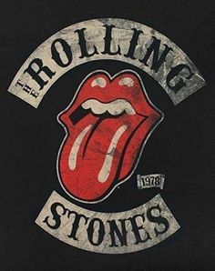 the rolling stones t - shirt is shown in black and has a red tongue on it