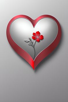 a heart shaped object with a flower on it