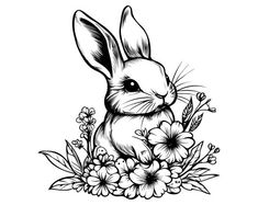 Clipart black and white Bunny Outline, Bunny Tattoo, Elegant Decorations, Bunny Clipart, Cartoon Drawings Of Animals, Bunny Tattoos, Easter Illustration, Pencil Drawings Of Animals