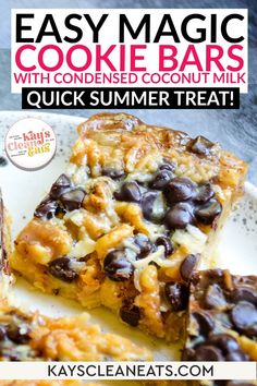 easy magic cookie bars with chocolate covered coconut milk quick summer treat