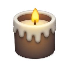 a lit candle is shown on a white background