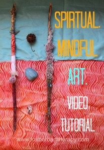 an art project with yarn, rocks and other items on it that are part of a mindful art video