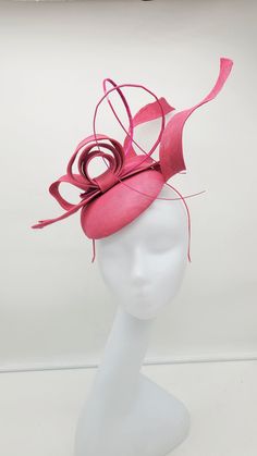 Beautiful hot pink wedding fascinator. It has an elegant a classy look. Great way to compliment your wedding, bridal shower, rehearsal dinner, cocktail party, Esther or church outfits. Adjustable headband. Hair clip may be added - Rear Find - Ready to ship - Lightweight - Fast shipping - Customize by adding different color flowers and or feathers Check my store for for styles and colors. etsy.com/shop/hatsandpearls Find more at my website: Www.hatsandpearls.com reach out to me if you can't find Fitted Pink Mini Hats For Wedding Guests, Elegant Fitted Mini Hat For Wedding Guest, Pink Fascinator For Kentucky Derby Wedding Guest, Elegant Fascinator For Royal Ascot Wedding Guest, Fitted Curved Brim Fascinator For Wedding Guest, Elegant Mini Hats For Kentucky Derby Wedding Guest, Fitted Hat With Curved Brim For Wedding Guest, Fitted Curved Brim Hat For Wedding Guest, Pink Hat For Kentucky Derby Wedding