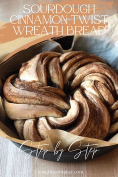 sourdough cinnamon - twist wheat bread in a bowl