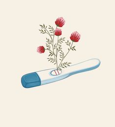 a toothbrush with some flowers in it